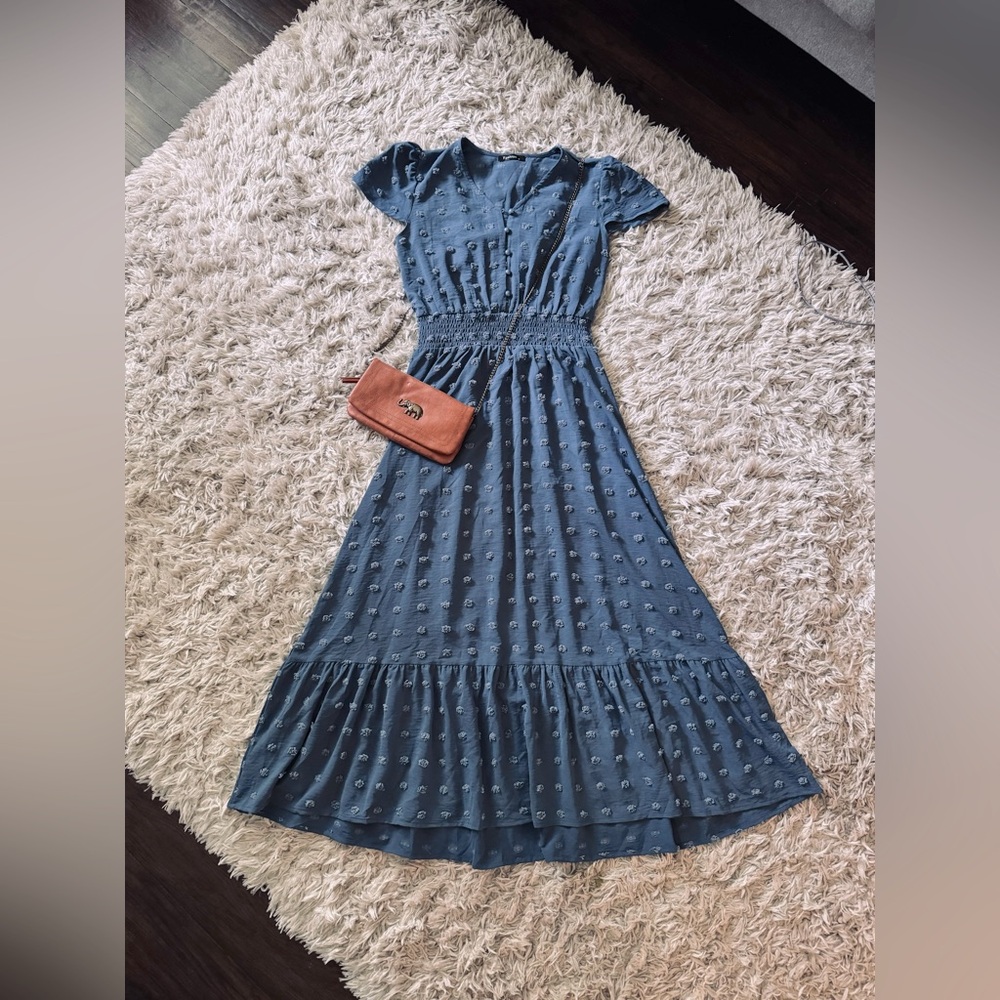 Swiss Dot Boho Maxi Midi Dress